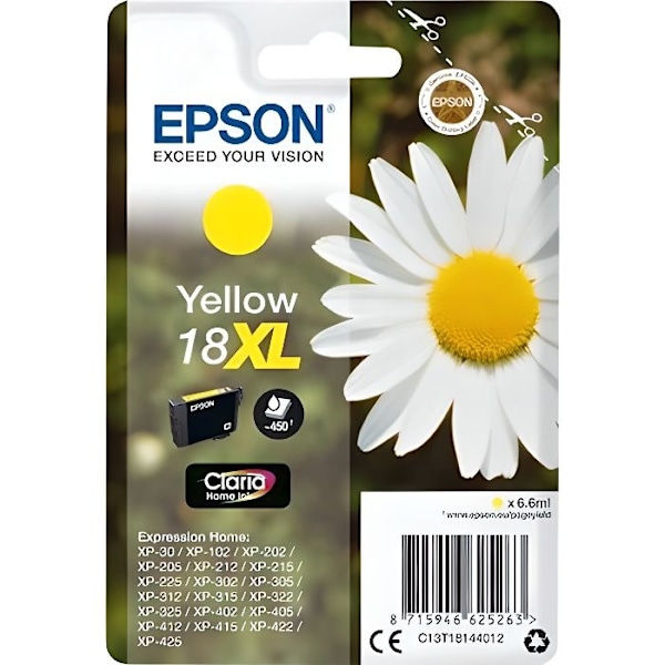 Keltainen EPSON T1804 mustekasetti – Daisy (C13T18144012)