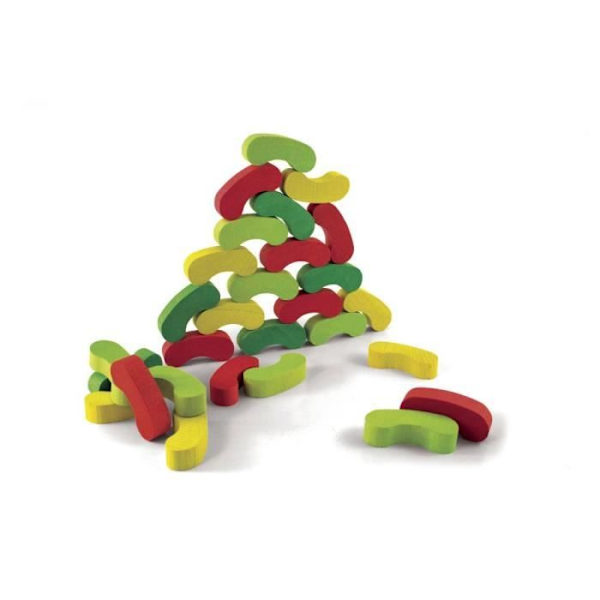 Tasapainotuspeli - JEUJURA - Dingo Beans - 60 puupalaa 4 farver