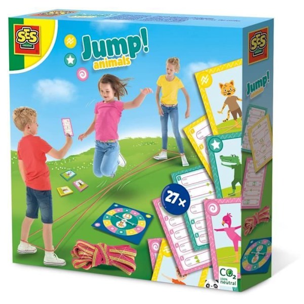 Hoppa kortspel! Djur - Bungyjump för barn från 3 år och uppåt - SES CREATIVE Flerfärgad