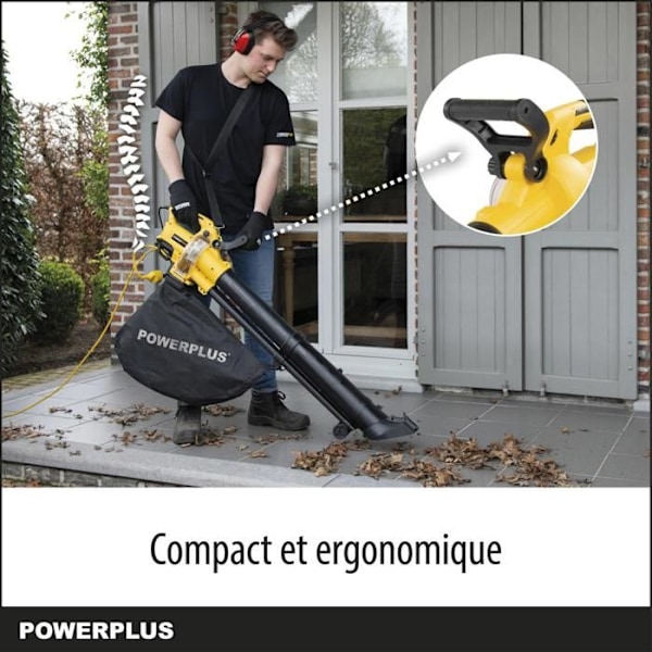 Powerplus Elektrisk Bladblæser POWXG4038 - Elektrisk 3300 W, 300 km/h, Haveværktøj Gul