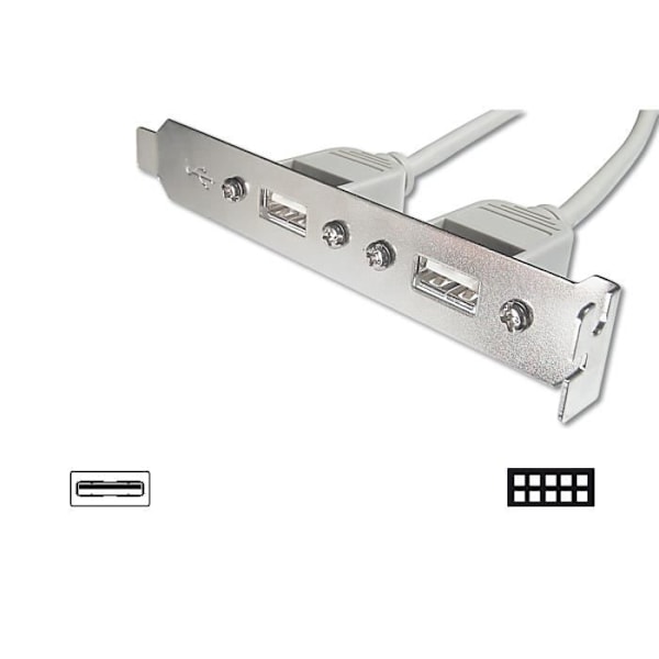USB Slot Bracket kabel. 4x type A-2x10pin IDC F/F.