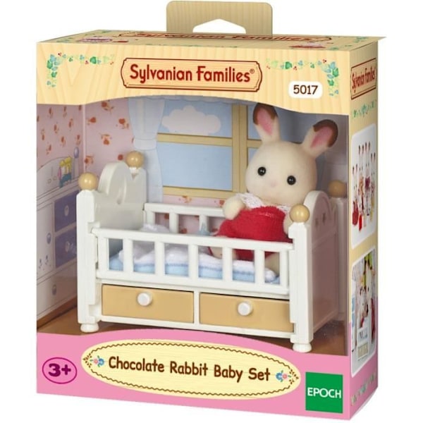 Babyseng med chokoladekanin babyfigur - SYLVANIAN FAMILIES - MØBLER OG TILBEHØR Flerfärgad