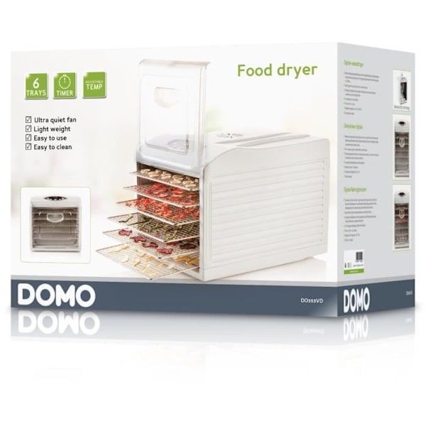 Digital dehydrator - DOMO - DO353DV - 500 W - 6 dehydreringsniveauer Vit