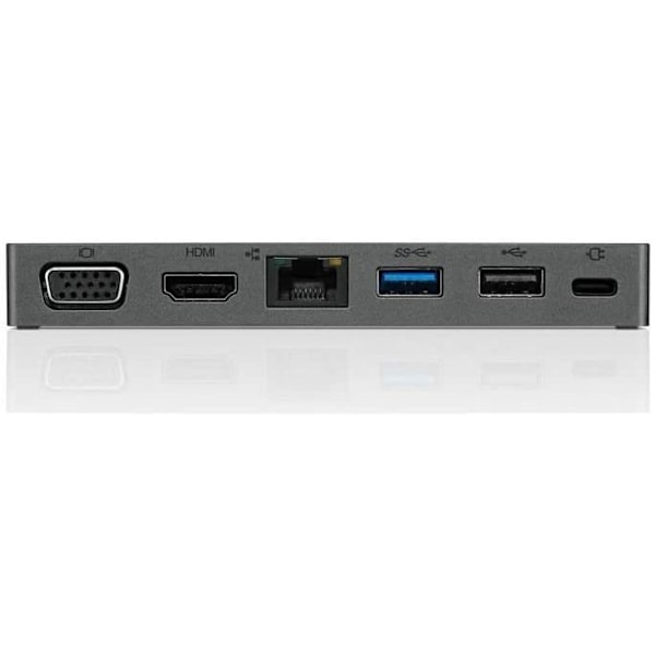 LENOVO USB Typ C dockningsstation för bärbar dator - 3 x USB-portar - 1 x USB 2.0 - Nätverk (RJ-45) - HDMI - VGA - Trådbunden