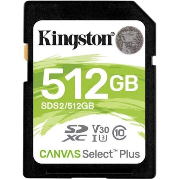 KINGSTON Canvas Select Plus Flash-minneskort - 512 GB - Video Class V30 / UHS-I U3 / Class10 - SDXC UHS-I