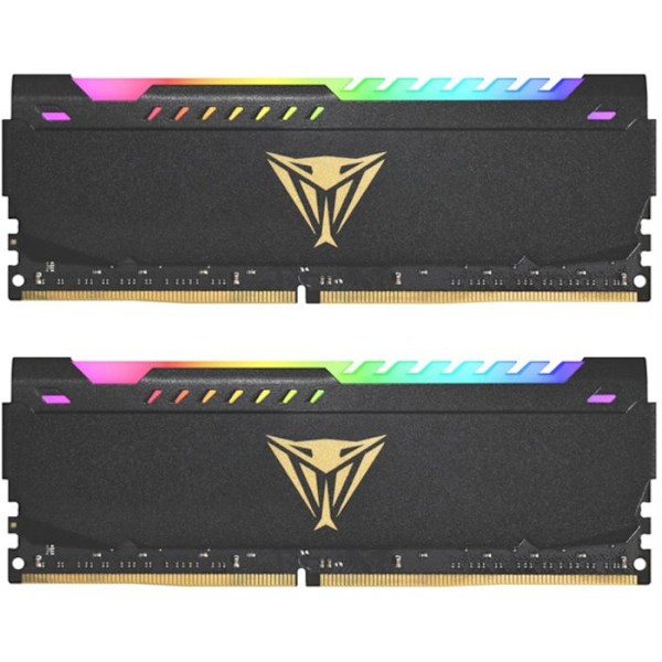 32GB (2x16GB) DIMM DDR4 Patriot Viper Steel RGB PC4-25600 (3200Mhz) CL16 Memory Stick Kit (sort)