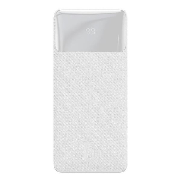 Powerbank - BASEUS - Bipow - 30000mAh - USB-A Kaapeli - Valkoinen hvid