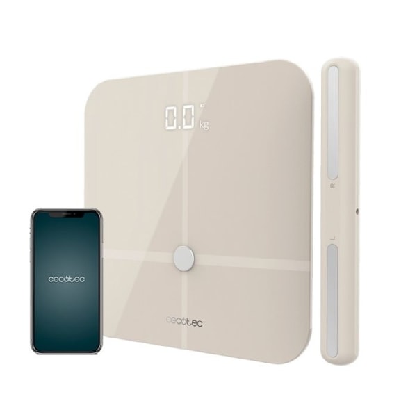 Cecotec Smart Personal Scale suurella näytöllä, Surface Precision 10600 Smart Healthy Pro beige, liitettävyys