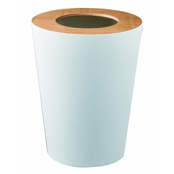 YAMAZAKI - Rund papperskorg L23 cm - RIN - Vit-Vit