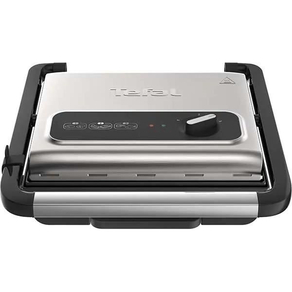 Multifunktionell grill - TEFAL - Hemgrill GC242D38 - 2000W - Ribbad yta - Non-stick kokplattor silver-svart