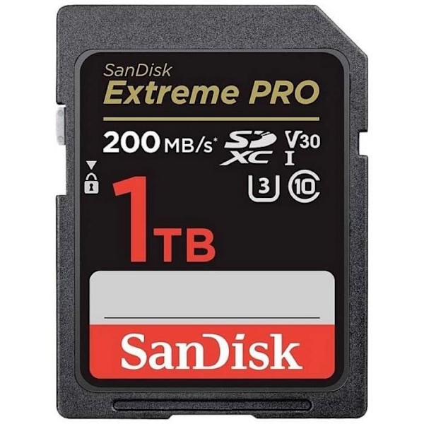 SanDisk Extreme PRO 1000 GB Class 10 UHS-I SDXC-kortti, iskunkestävä, vedenpitävä