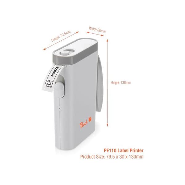 Etikettutskrift - Peach - PE110 - Bluetooth - Kompakt - Vit