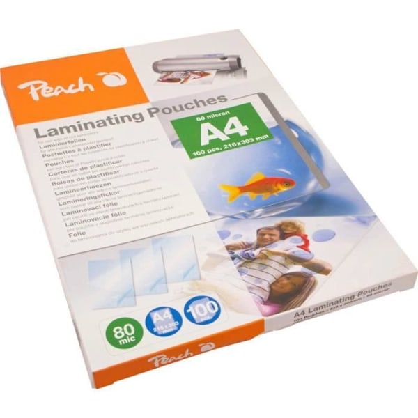 Plastifieringsark - PEACH - PP580-02 - DIN A4 - 80 mikron - 100 st