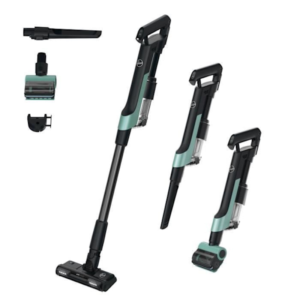 Sladdlös kvastdammsugare - HOOVER HF201P - Ultralätt, kraftfull 50AW, Special Turboborste för husdjur, Ultra Compact Technology x3 Urban Black och Sage Green