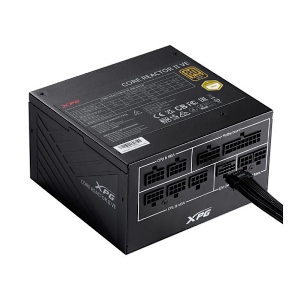 XPG COREREACTOR II VE 750W 80+ GOLD KOKONAAN MODULAARI ATX virtalähde musta