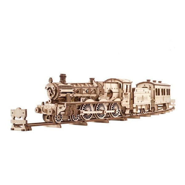 UGEARS Harry Potter Hogwarts Express trætog at bygge - 3D træmodel puslespil at bygge Beige