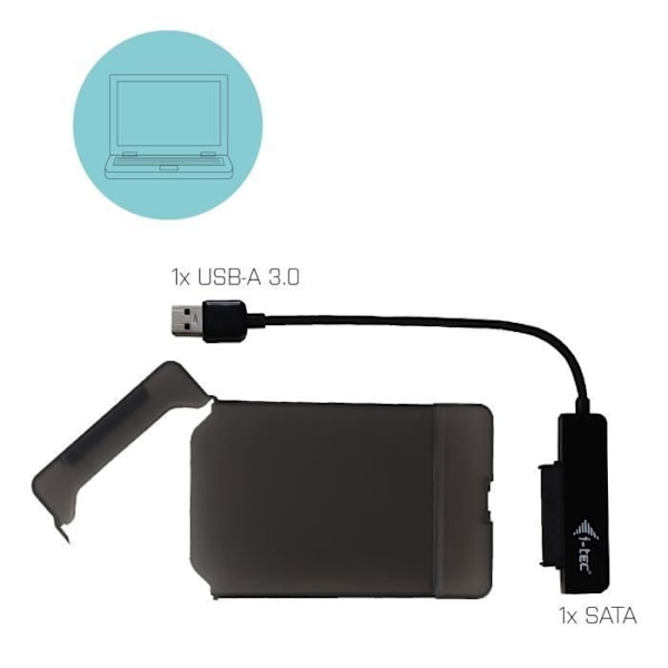 Eksternt kabinet - I-TEC - til 2,5" SATA HDD/SSD på USB 3.0-port