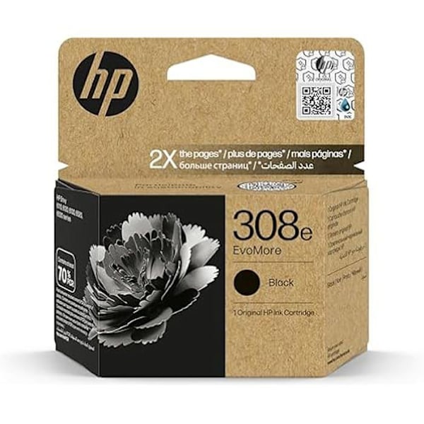 Blækpatron - HP - 308e - Sort - Høj Kapacitet - Reduceret CO2-aftryk