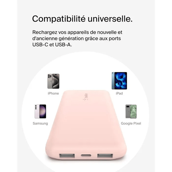 Externt batteri - BELKIN - 10 000 mAh - Rosa Ros