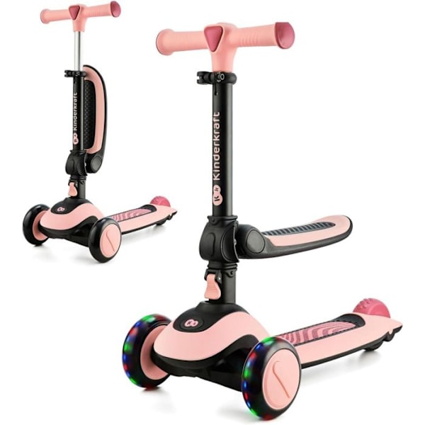 Draisienne 2 i 1 - cykel og løbehjul HALLEY - KINDERKRAFT - Lyserød - 3 hjul - Ved styret Lyserød