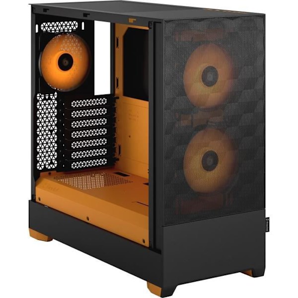 FRACTAL DESIGN - Pop Air RGB Oranssi TG - PC-kotelo - Oranssi (FD-C-POR1A-05) musta, Oranssi