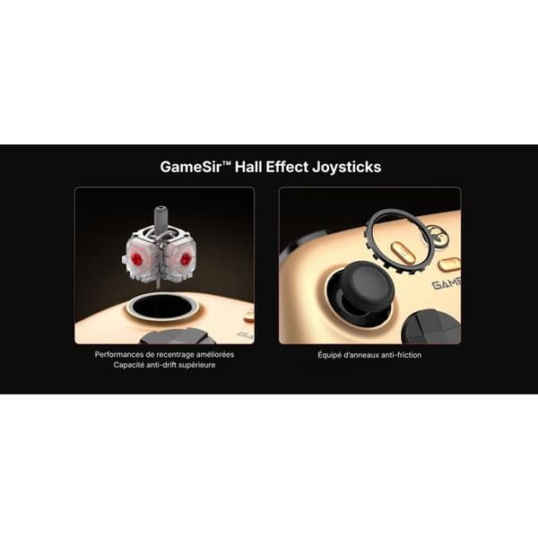 Manette Gamesir trådlös och trådbunden Nova 2 Lite Guld för PC Nintendo Switch iOS och Android