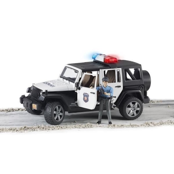 JEEP WRANGLER UNLIMITED RUBICON POLICE - BRUDER - Poliisi ja ääni- ja valomoduuli - Mittakaava 1:16