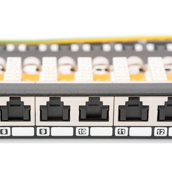 Patch Panel 24 Ports CAT 6a Class EA Suojattu 0,5U Musta - DIGITUS