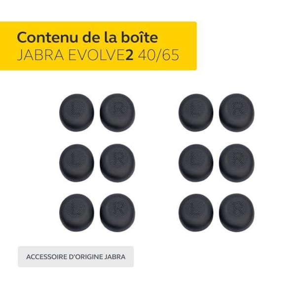 Öronkuddar - JABRA - Evolve2 40/65 - Svart - 6 stycken - Headset Svart