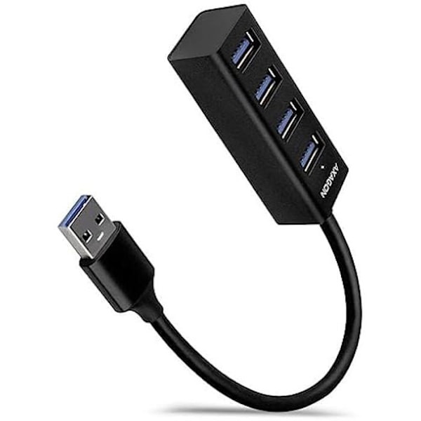 USB Hub - AXAGON - HUE-M1A - Ultra-Nopea - 4 Porttia - USB 3.0 - 20 cm Musta