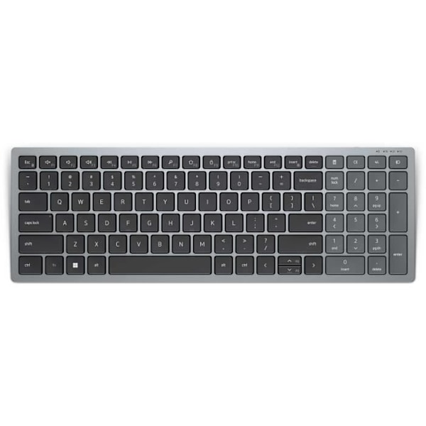 DELL KB740 langaton näppäimistö - saksalainen QWERTZ - harmaa, musta - RF + Bluetooth - 36 kuukauden akunkesto