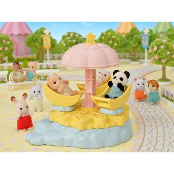 Pienoishahmot - SYLVANIAN FAMILIES - Tähtikaruselli pandan vauvalla Flerfärgad