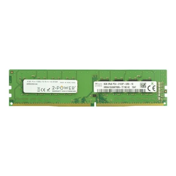 2-tehoinen DDR4 8 Gt DIMM 288-nastainen 2133 MHz - PC4-17000 CL15 1,2 V ei-ECC puskuroimaton muisti