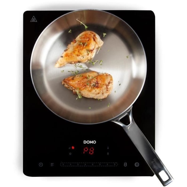 DOMO DO332IP - 1-brænder induktionskogeplade - 2000W - Touchscreen - 3 timers digital timer - 8 effektniveauer - 20 cm