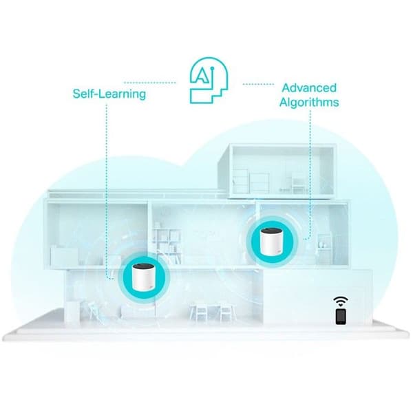 WiFi-repeater - TP-LINK - Deco X55 (2-pack) - Wi-Fi 6 - Utökad täckning - Förbättrad säkerhet