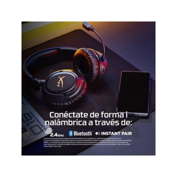HyperX Cloud Flight 2 Trådlösa Spelhörlurar för PC svart