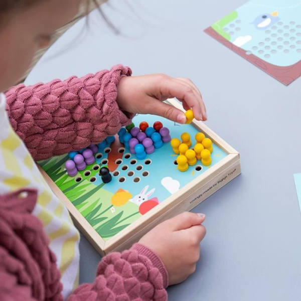 Puu-palapeli - Bigjigs Toys - Puutarhan nasta - 4 kuvaa - 3-vuotiaille ja sitä vanhemmille - Monivärinen Flerfarvet