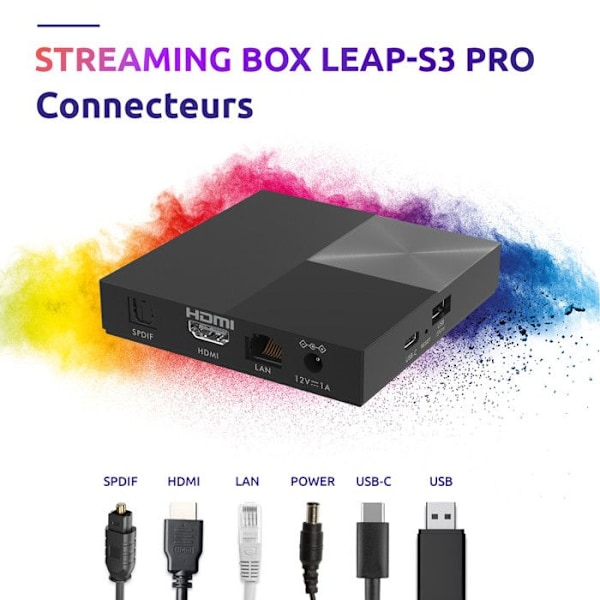Box Android TV 4K - STRONG - LEAP-S3 PRO - Chromecast - Google Röstassistent - Wifi 6 - 32Go