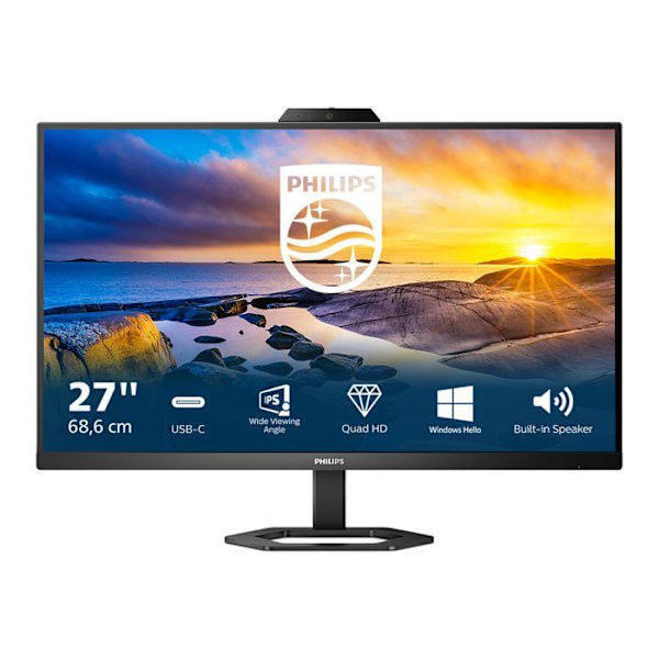 Näyttö - Philips - 27E1N5600HE - QHD 27 - 5 megapikselin verkkokamera - USB-C - 5 W kaiuttimet