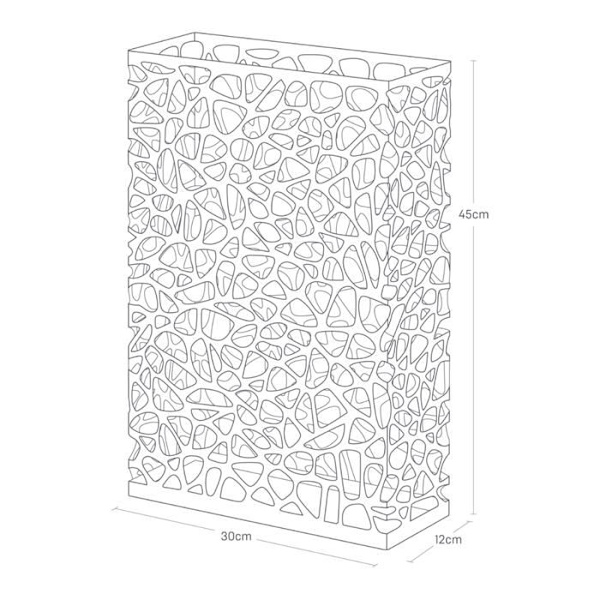 Stort paraplystativ L30 cm - 30 X 12 X 45 - Calicosy - Hvid