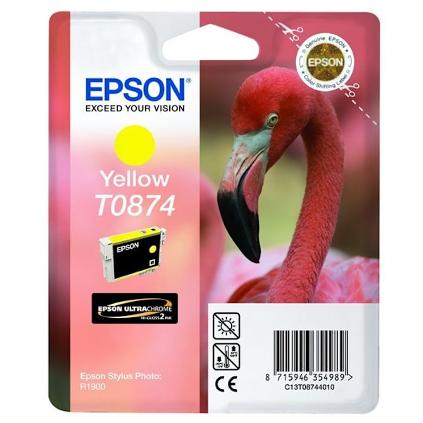 EPSON T0874 gul blækpatron - Flamingo (C13T08744010)