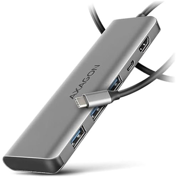 USB-C Hub - AXAGON - HMC-5H - 3 kpl USB-A - 1 kpl HDMI 4K - PD 100W - Hopea