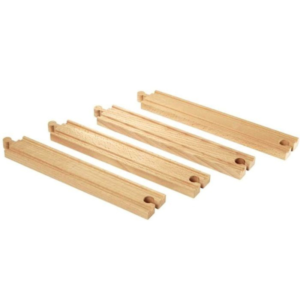 Pitkät suorat kiskot puiselle junaradalle BRIO 33341 - Ravensburger - Sekoitettu 3-vuotiaasta alkaen Beige