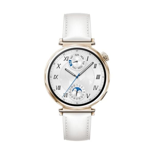 Smartklocka - HUAWEI - WATCH GT 5 41mm - AMOLED-skärm 1,43'' 466x466 - Vit läderrem - Batteritid 7 dagar Vit