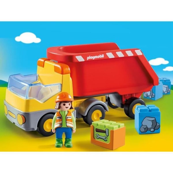 PLAYMOBIL 1.2.3 dumper - Legetøj til børn fra 18 måneder og derover Gul