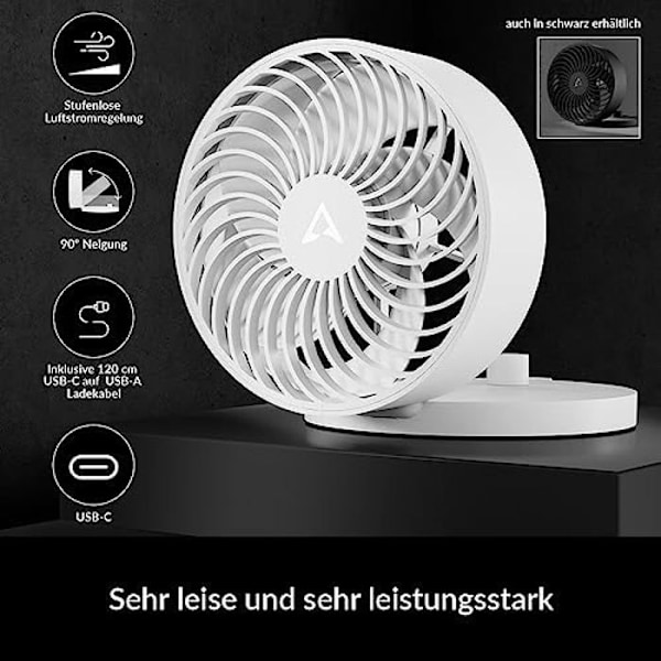 Bærbar Ventilator - ARCTIC - Summair Plus - Sammenklappelig - Genopladeligt Batteri - 90° Tilt