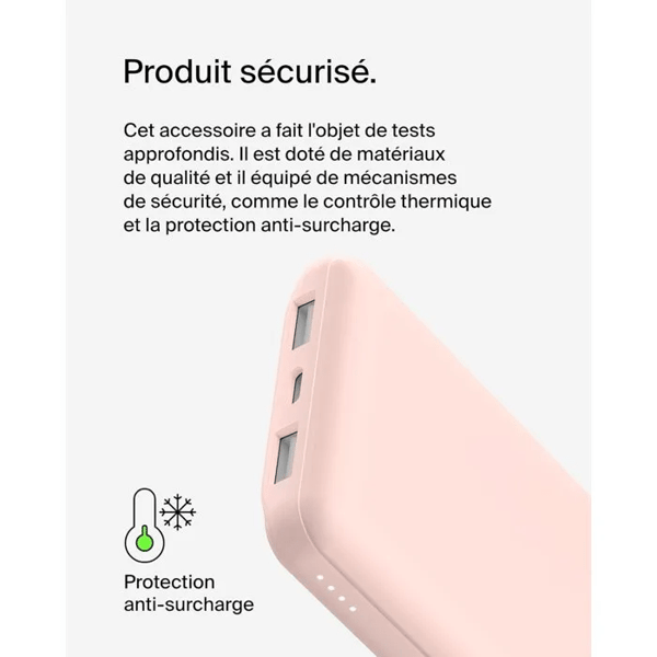 Externt batteri - BELKIN - 10 000 mAh - Rosa Ros