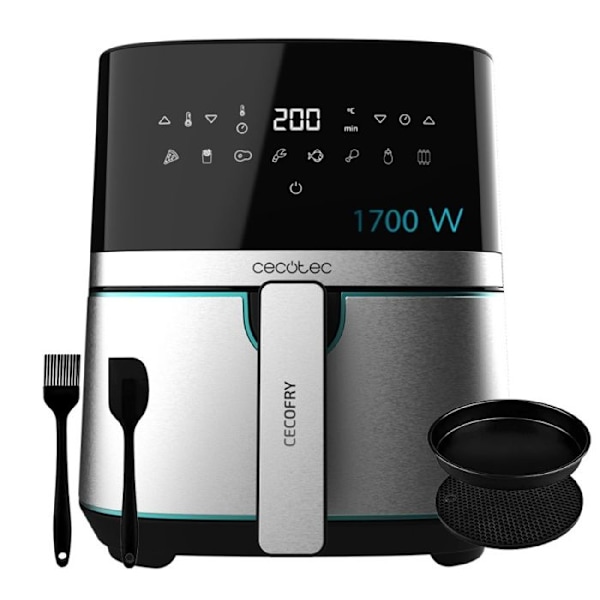 Cecotec Fritøser uden olie Cecofry Full Inox Pro 5500 med tilbehør Sort, Rustfrit stål