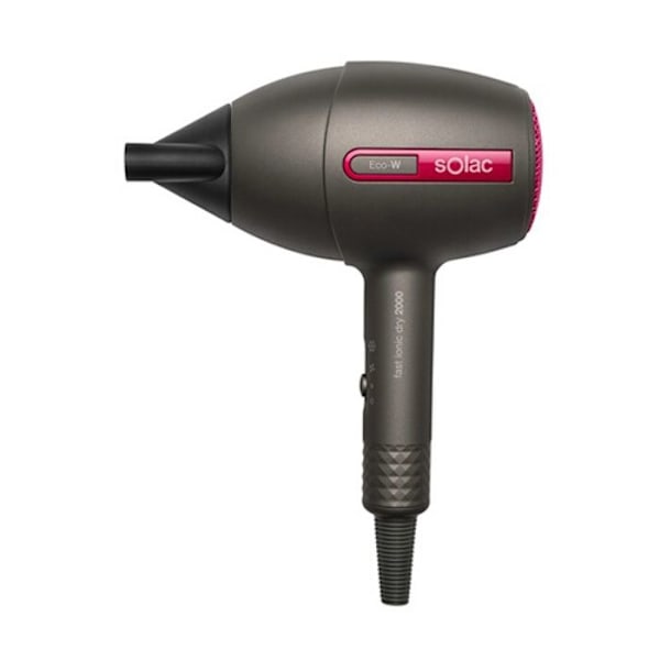 Hårtørrer - Solac - SH7087 - 2000W - Grå - Ionic Teknologi Grå, Metallic