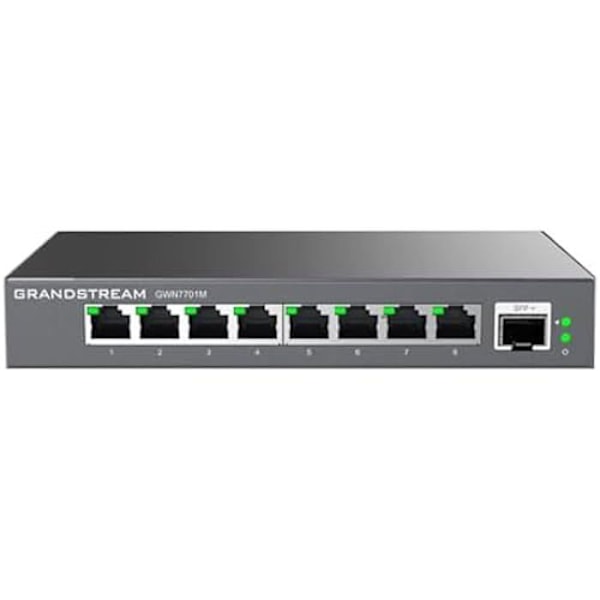 Umanaged switch - GRANDSTREAM - GWN7701M - 8 porte 2,5 GbE RJ45 - 1 port SFP+ - Metal kabinet Sort